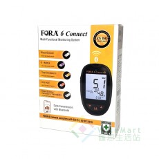 FORA福爾6合1 E世代血糖機(藍牙版) 尿酸/血糖/血比容/血紅蛋白/血酮/膽固醇 Fora 6 Connect