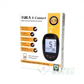 FORA福爾6合1 E世代血糖機(藍牙版) 尿酸/血糖/血比容/血紅蛋白/血酮/膽固醇 Fora 6 Connect