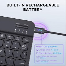 iClever IC-BK04 7色LED背光超薄靜音藍牙鍵盤