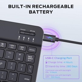 iClever IC-BK04 7色LED背光超薄靜音藍牙鍵盤