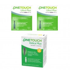 OneTouch Ultra Plus 血糖試紙及 Delica Plus 採血針優惠套裝 (100張血糖試紙 + 100支採血針)