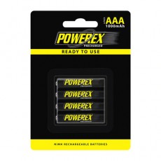 Powerex 預充 AAA NiMH 1000mAh 低自放充電池 (4枚, 卡裝)
