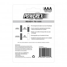 Powerex 預充 AAA NiMH 1000mAh 低自放充電池 (4枚, 卡裝)