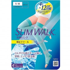 Slimwalk PH852 美腿露趾壓力襪 長筒 清爽透氣 (緑松石藍色) (S-M)