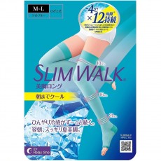 Slimwalk PH853 美腿露趾壓力襪 長筒 清爽透氣 (緑松石藍色) (M-L)