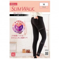Slimwalk PH864 日本全功能壓力褲 (斜紋黑) (M) 每天24小時 呵護美腿