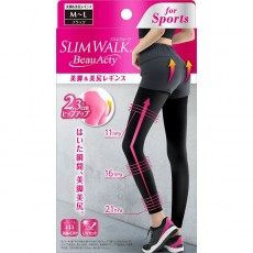 Slimwalk PH739 美腿運動壓力襪褲, 提臀, 吸汗快乾 (黑色) (M-L)