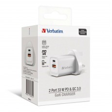 Verbatim 2 Port 33W PD & QC 3.0 GaN充電器 (#66791)